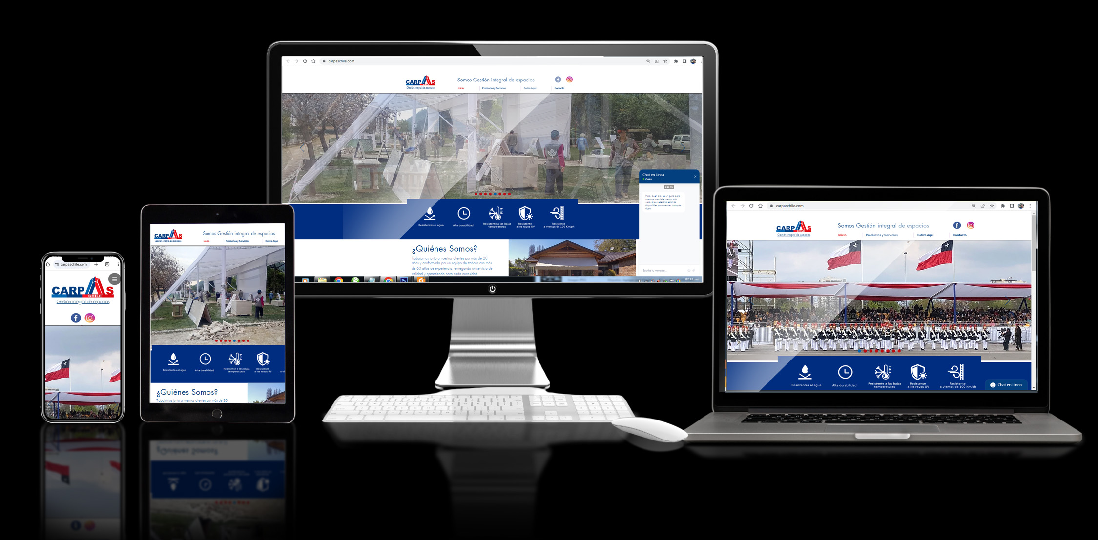 Mokup Web Carpas Chile